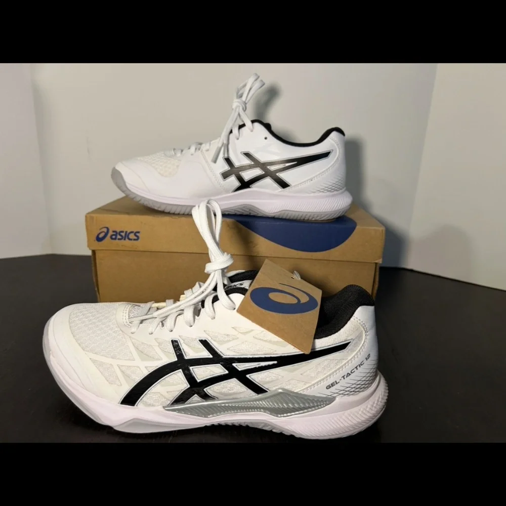Asics Gel-Tactic 12 Volleyball Shoes Sneakers White/Black Mens Size 8